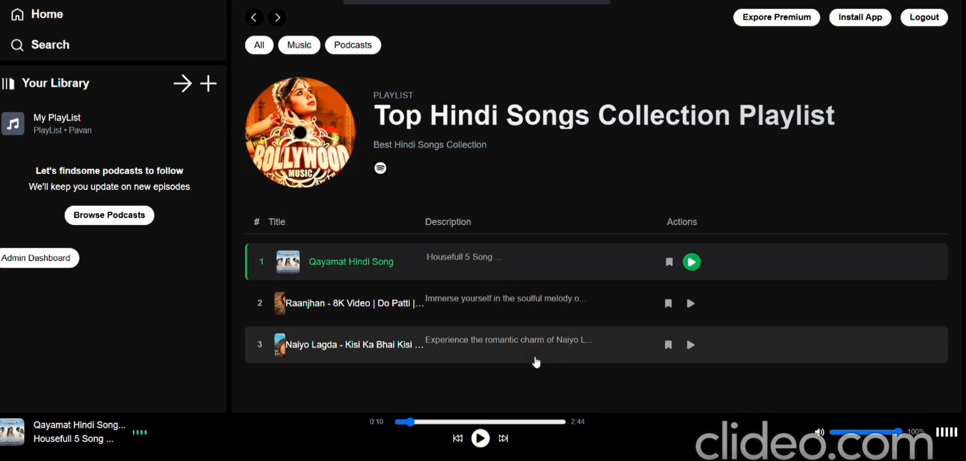 Microservice Spotify Clone screenshot